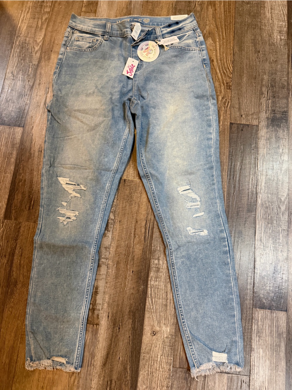Justice Light Wash Distressed jeggings